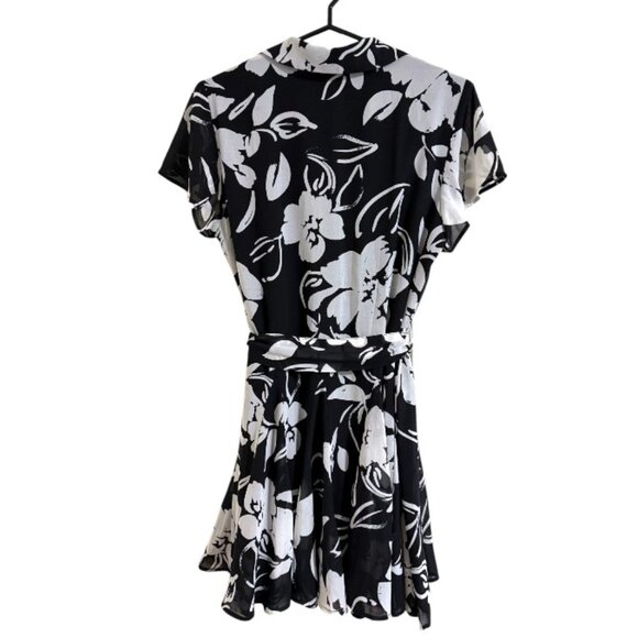 Dynamite Floral Button-Down Shirt Dress with Tie-Waist - Picture 4 of 6